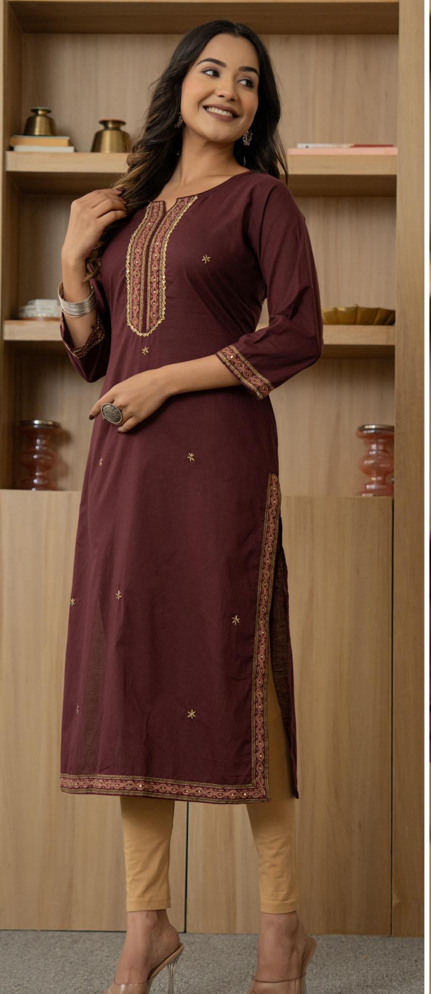 Art Riddhs Cotton Cambric  Solid Straight kurti manufacturer in surat