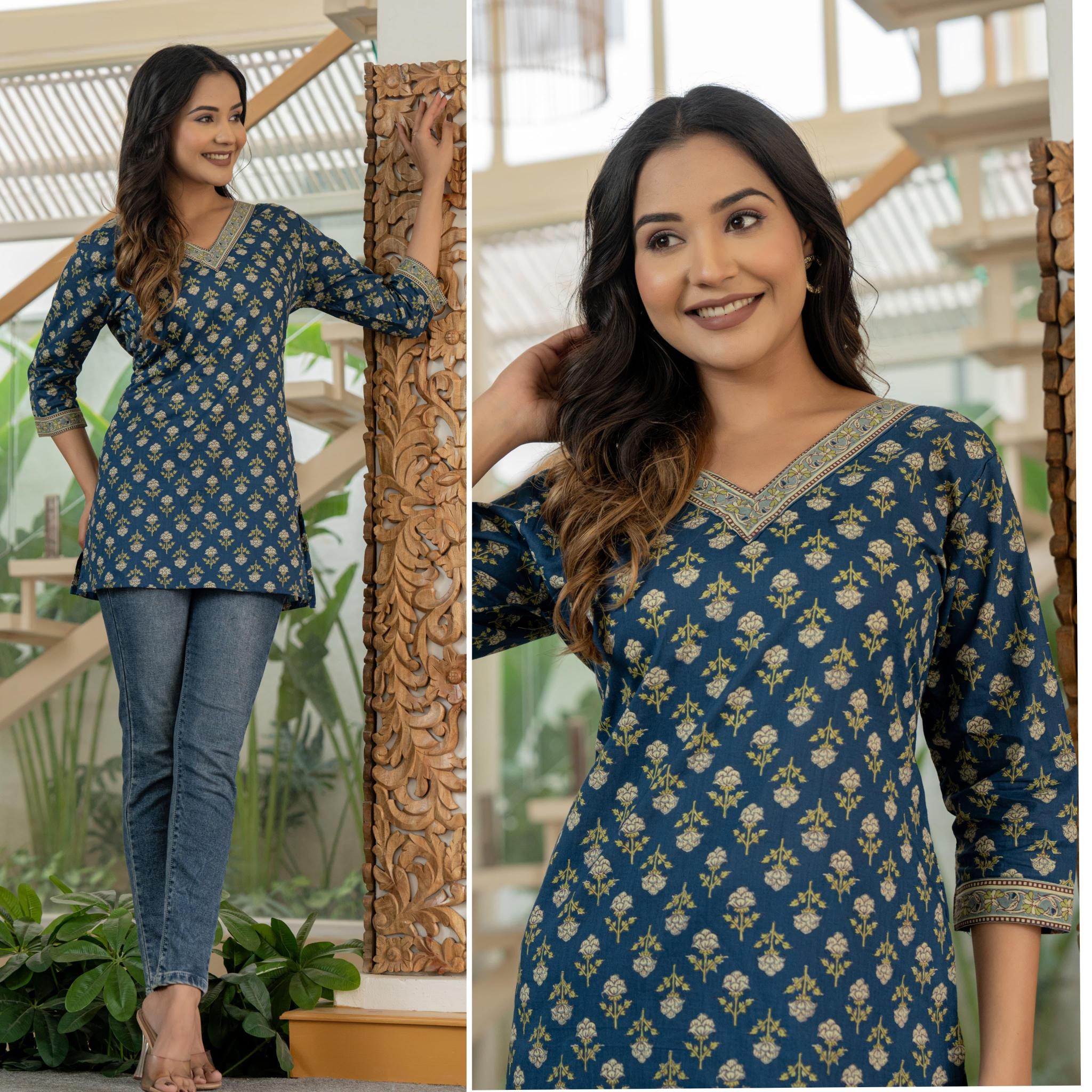 Art Riddhs Cotton Straight Printed Short Kurti Manufacture