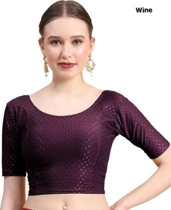 Art Riddhs Dobby Cotton Lycra Elegant Round Neck Blouse