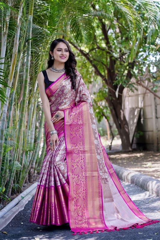 Art riddhs Murti pushparaj kanjivaram silk saree manufacturer in surat 