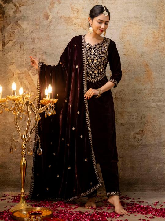 Art Riddhs Velvet Noor Embroideried wholesale salwar suit market in mumbai