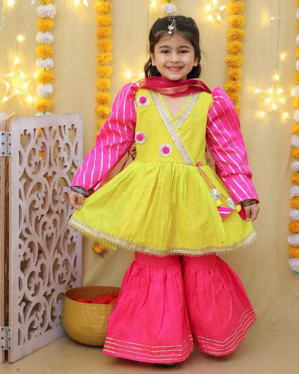 artriddh arpita yellow eid collection in kidswear wholesale collection