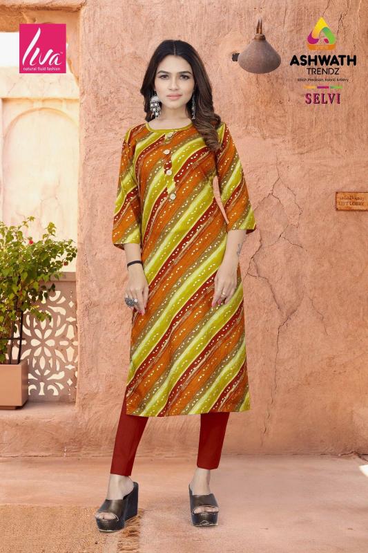 Ashwath Selvi Rayon Printed kurti at lowest prices in surat