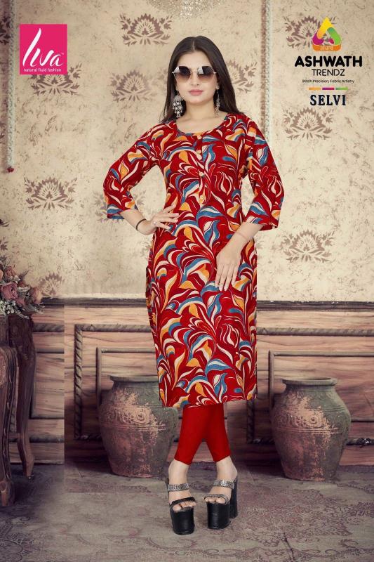 Ashwath Selvi Rayon Printed kurti manufacturer in india 