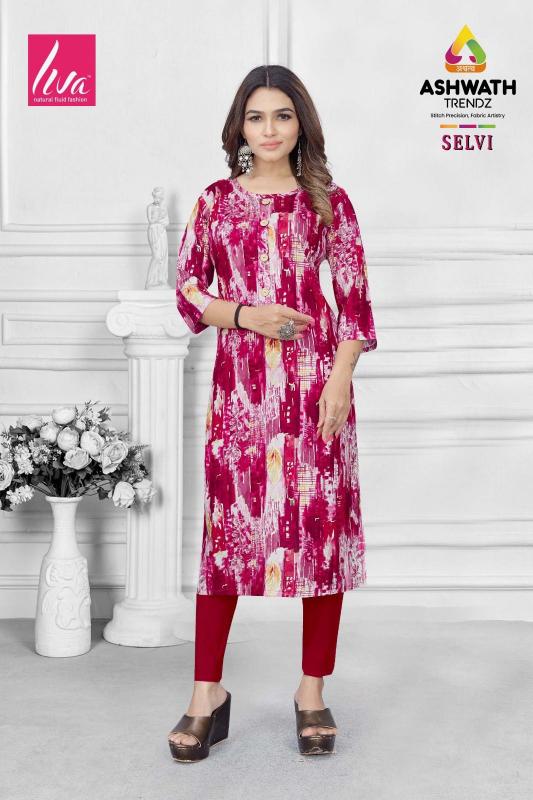 Ashwath Selvi Rayon Printed kurti supplier in gujarat 