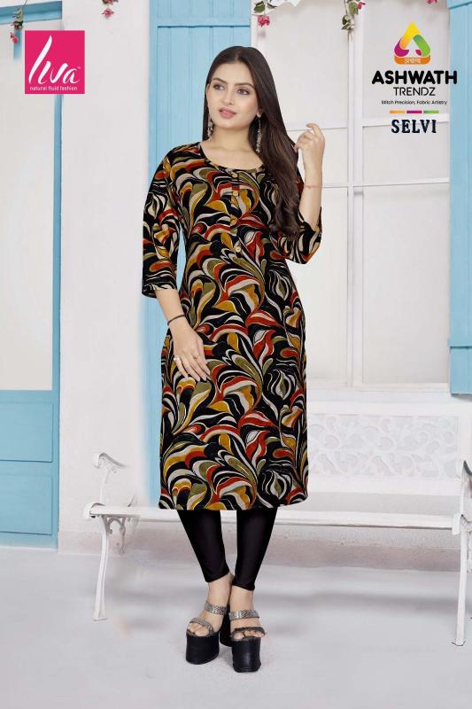 Ashwath Selvi Rayon Printed kurti supplier in india