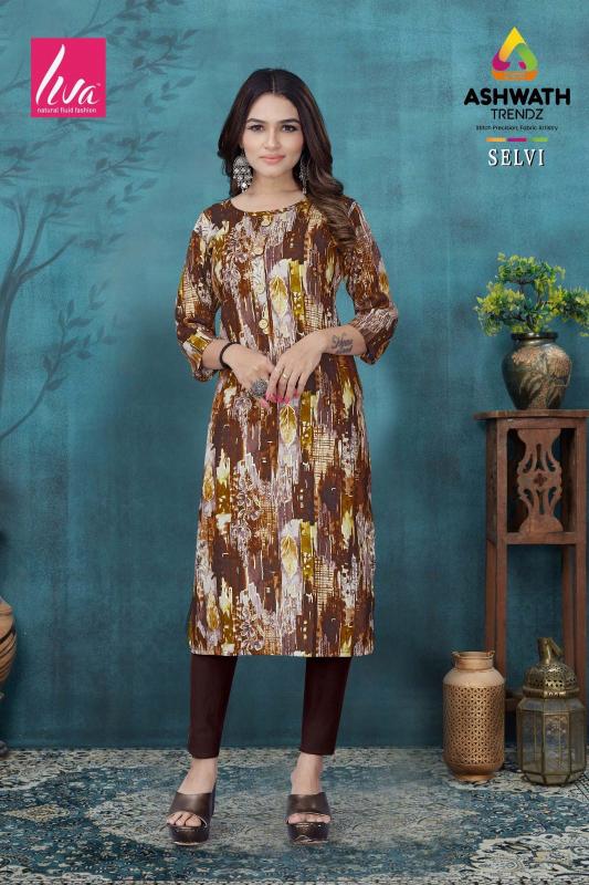 Ashwath Selvi Rayon Printed kurti supplier near me 