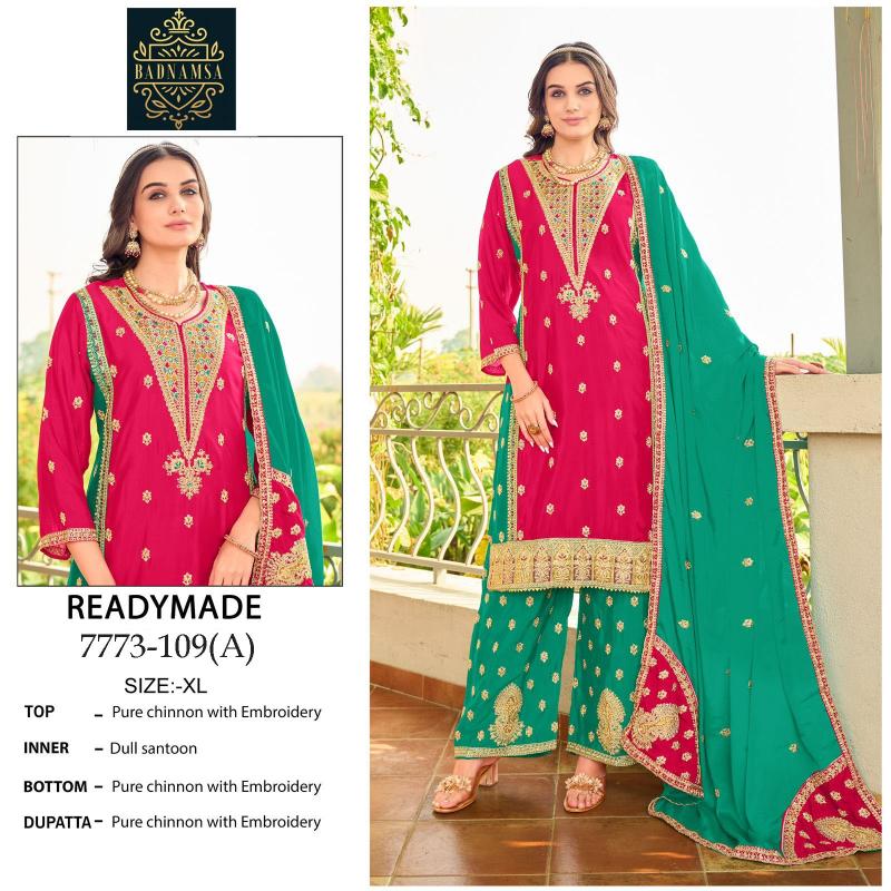 Badnamsa 773 D.109 A to C Chinnon Readymade salwar suit manufacturer in surat