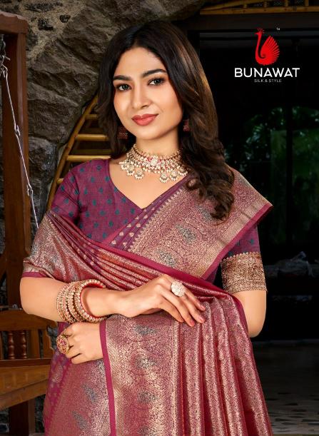 bunawat AMRITULYA SILK wedding festival wear silk fabric saree collection