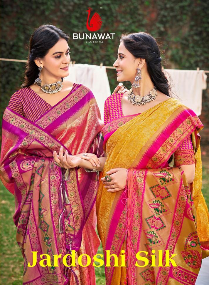 Bunawat Jardoshi Silk Wedding Wear Designer Silk Sarees Collection