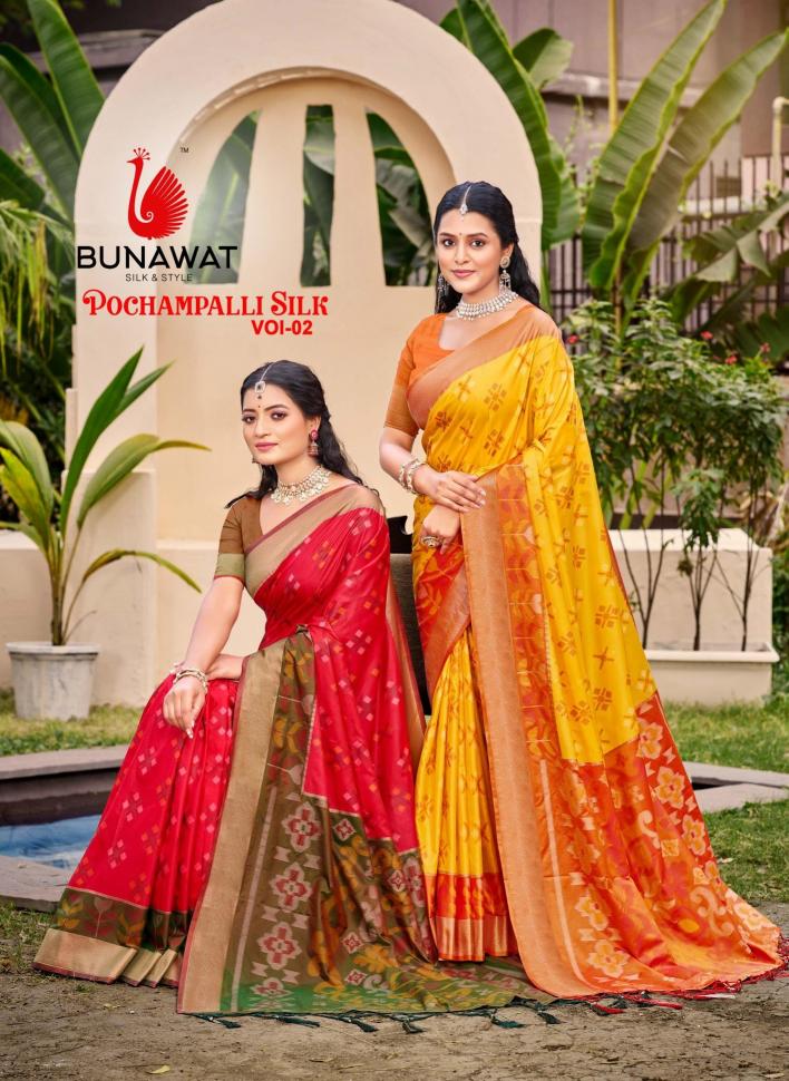 Bunawat Pochampalli Silk Vol-2 New Designer Silk Sarees Collection For Party