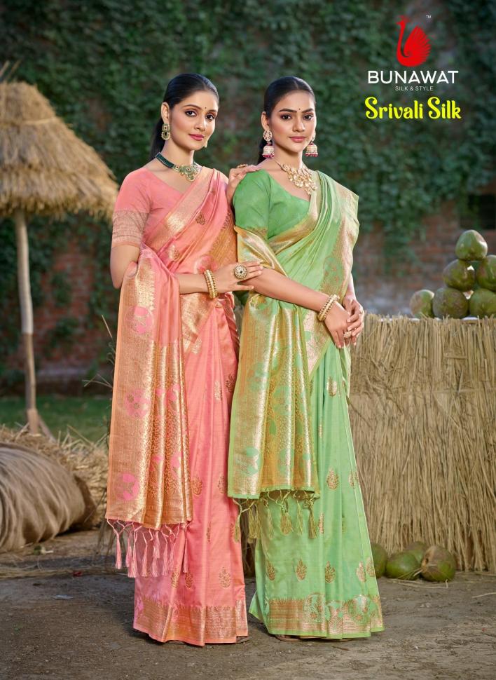 Bunawat Srivali Silk Party Wear New Designer Silk Sarees Collection