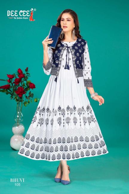 Deecee Bhuvi Flared Long Printed Anarkali Kurti At Wholesale Price