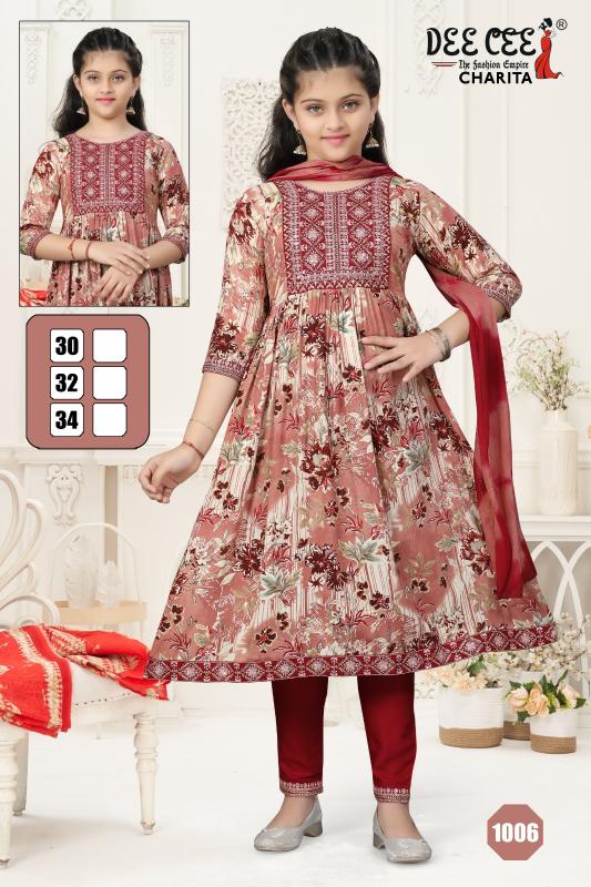 Deecee Charita Rayon Printed Anarkali kurti pant set wholesale ahmedabad