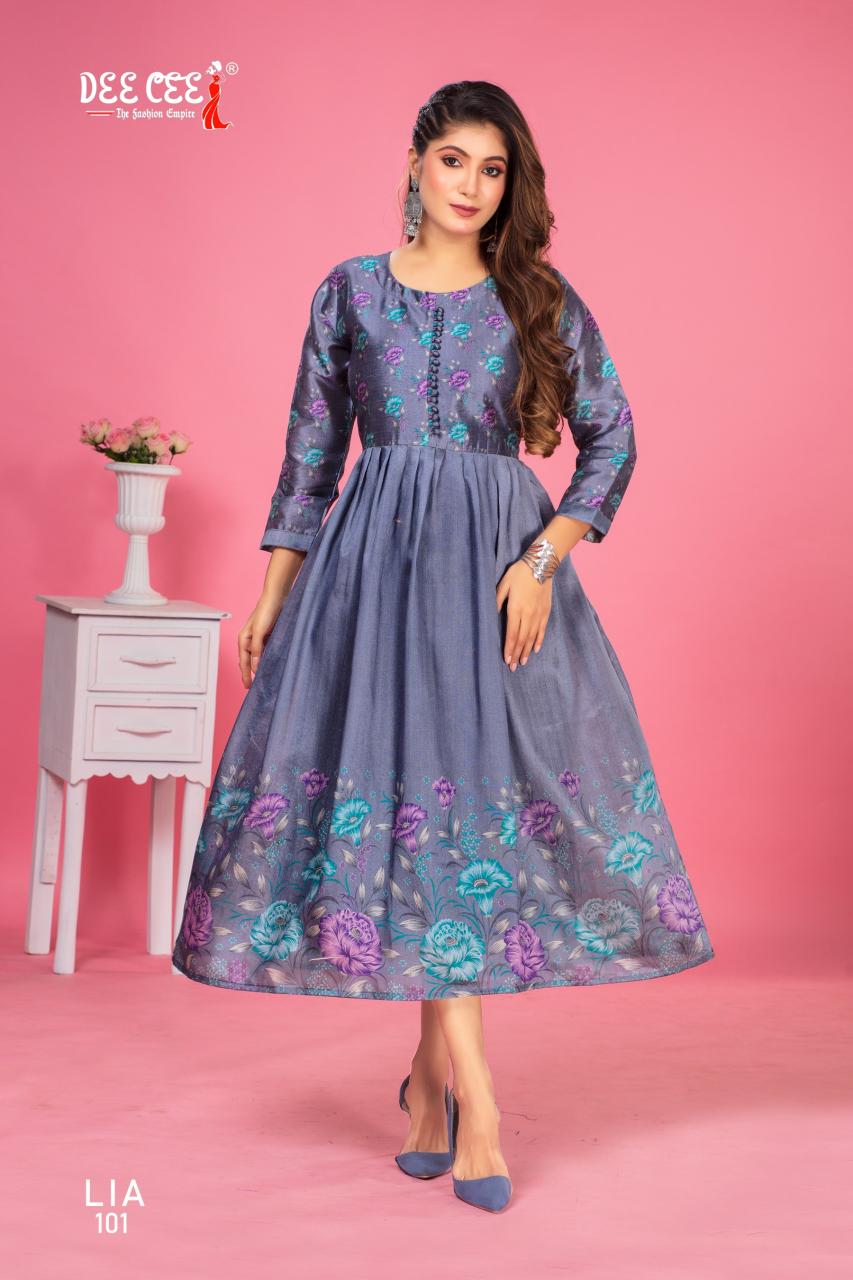 Deecee Lia silk printed anarkali kurti manufacturer in india 