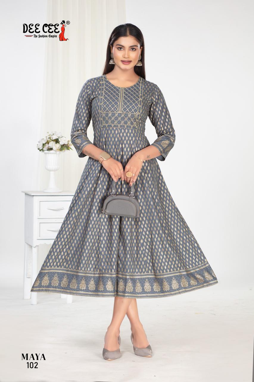 Deecee maya rayon printed kurti supplier in india 