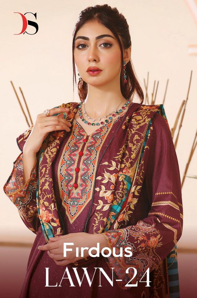  Deepsy Suit Firdous Lawn Vol 24 Cotton Printed Pakistani salwar kameez wholesaler