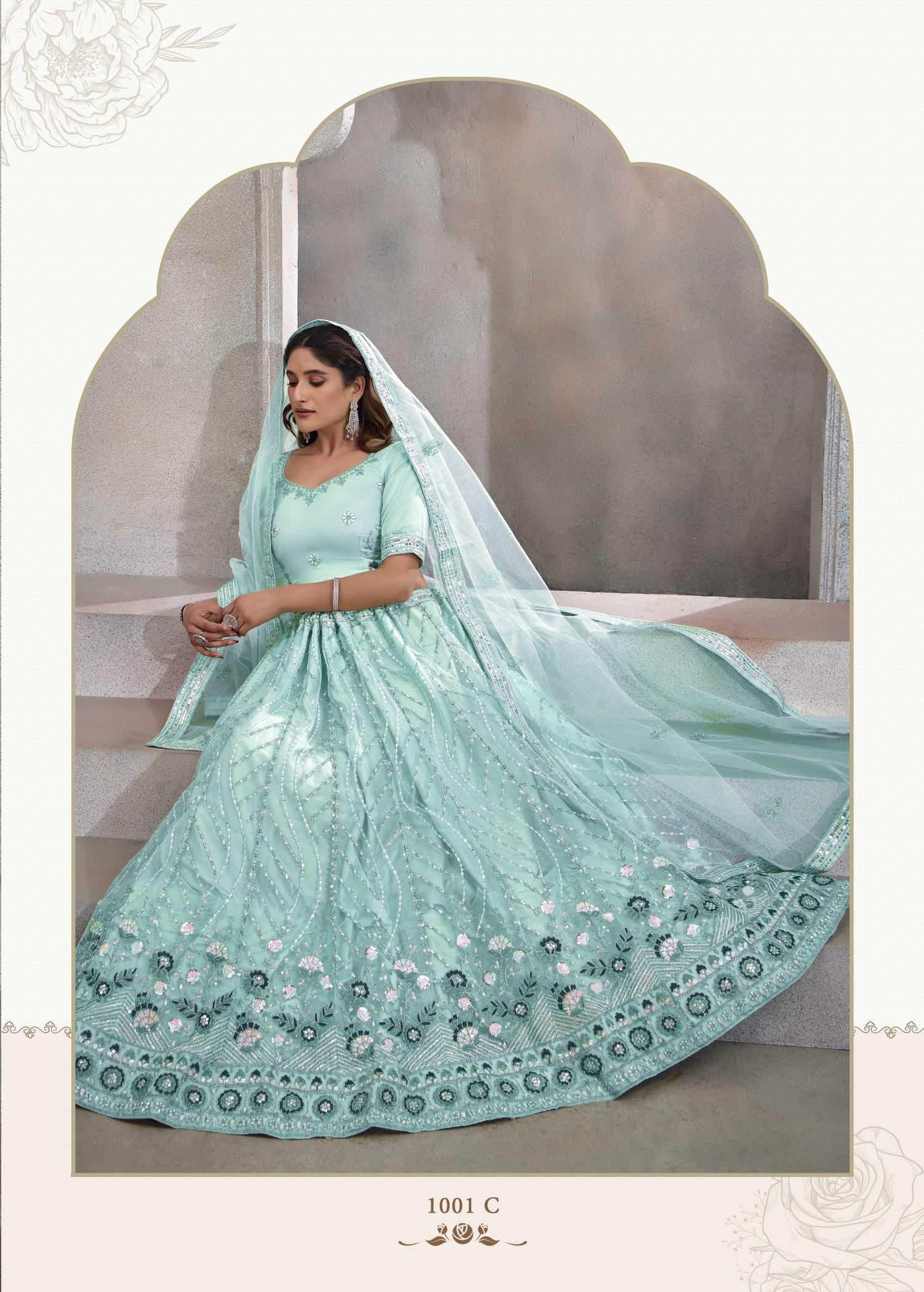 Eeva Vol 1 Embroideried Net banarasi lehenga in bangalore at wholesale rate