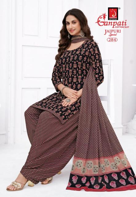 Ganpati Jaipuri Patiyala Vol 13 cotton dress piece design