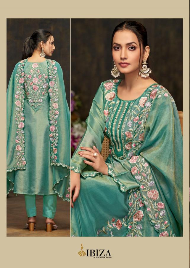 Ibiza Dazzella Simar Muslin Embroidered wholesale dress material market in surat