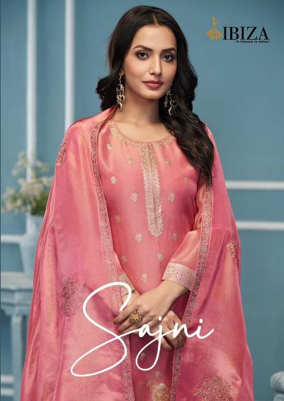 Ibiza Sajni Organza Silk Designer Dress Material in Wholesale Rate