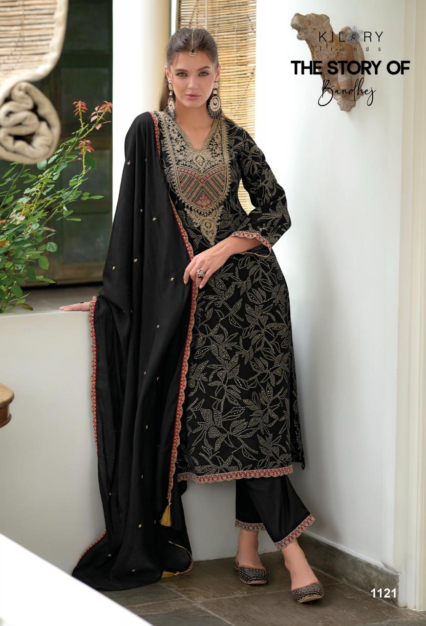 Kilory Story Of Bandhej Viscose Designer dress material Wholesaler in india