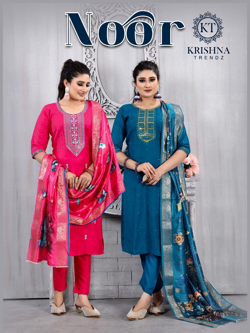 Krishna Trendz Noor Vol 1Jecard Butti  Kurti Wholesale Price