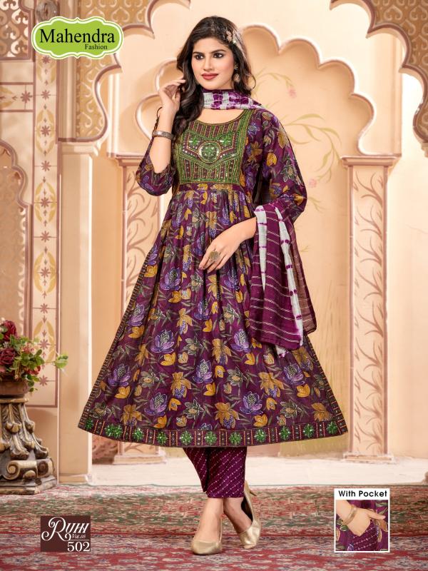 Mahendra Fashion Ruhi Vol 5 capsule printed Nyra Cut kurti manufacturing in surat