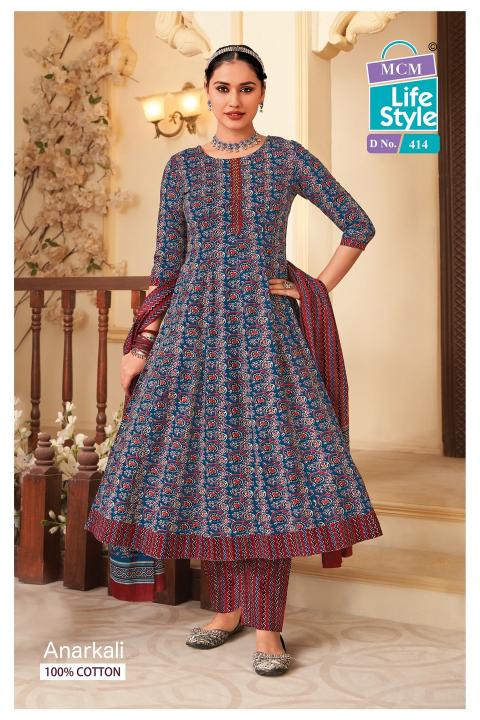 MCM Anarkali vol 4 Cotton Printed Anarkali kurti manufacturers in ahmedabad