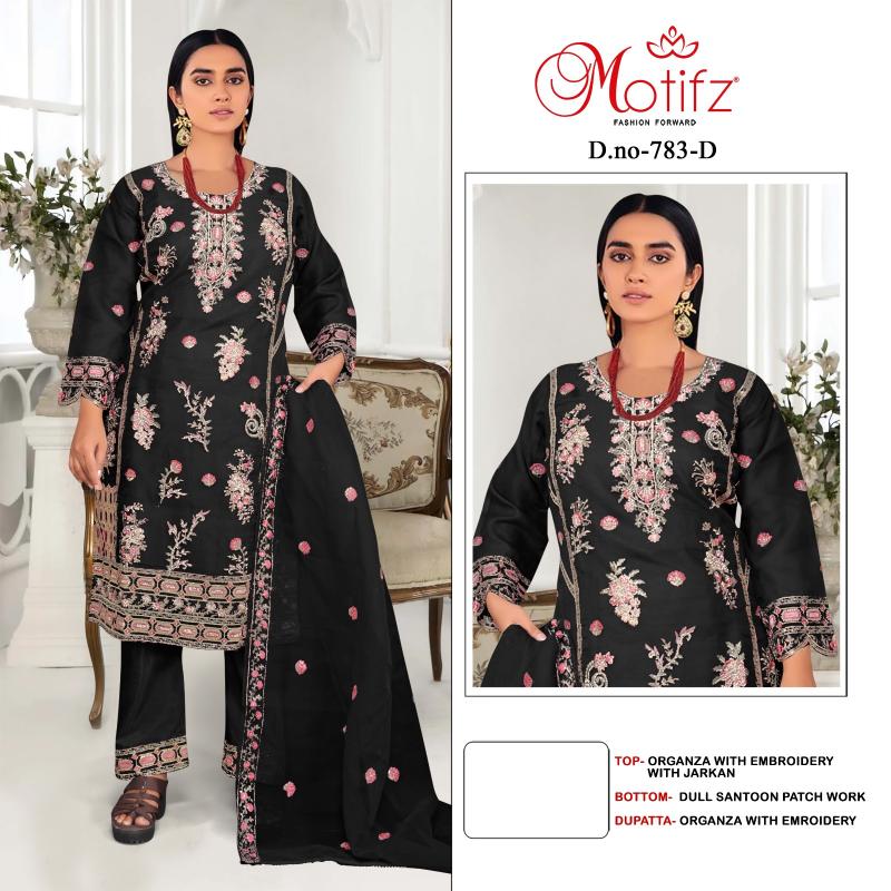 Motift D. 783 Organza Embroidered salwar kameez at lowest price in surat