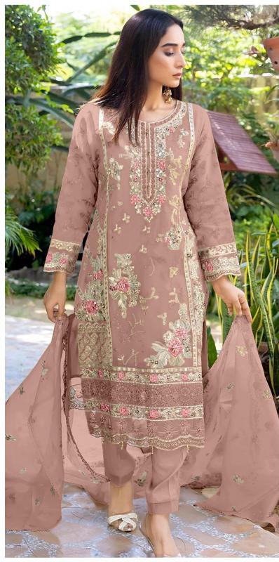 Motifz D. 496 Organza Embroidered wholesale salwar suit market in mumbai