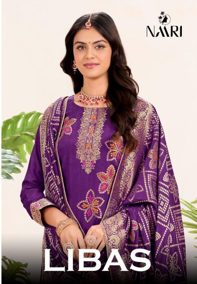 Naari Libas Pure Muslin mina jacard Designer Dress Dress Material Supplier in india