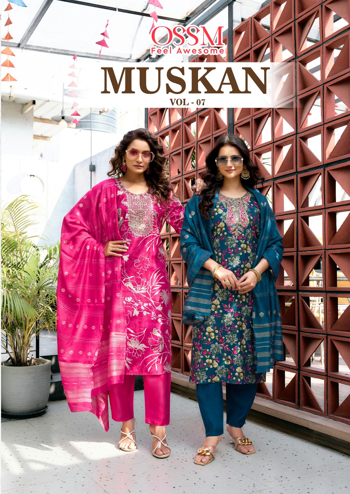 Ossm Muskan Vol 7 Vetican Silk Printed wholesale kurti shop in surat