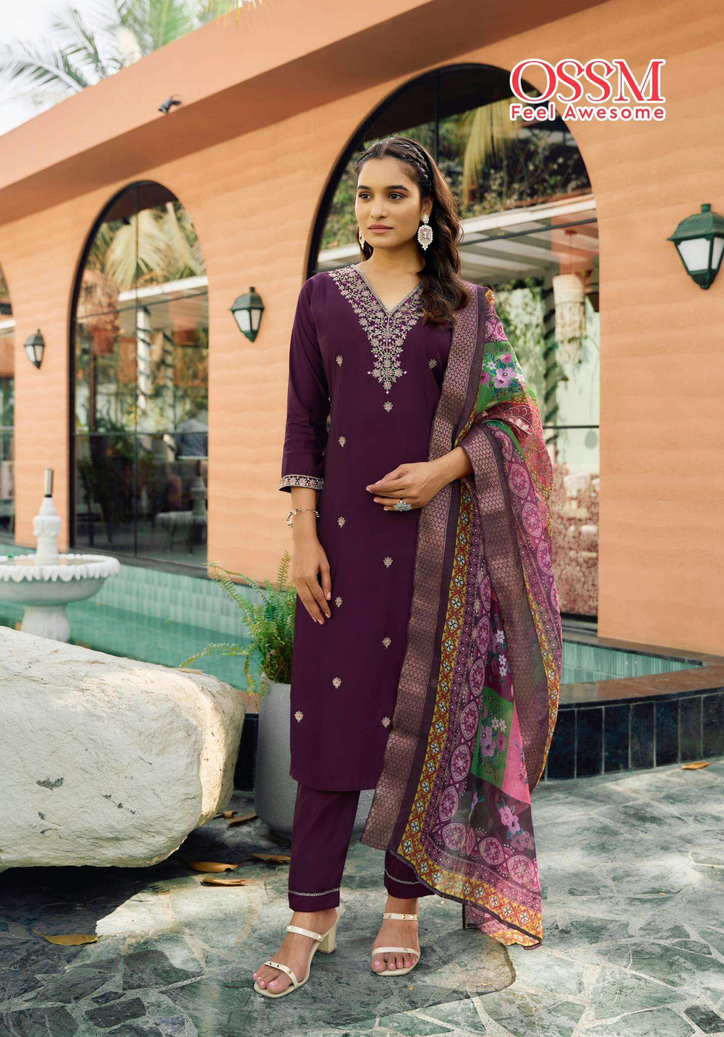 Ossm Rangat Roman Silk surat kurti wholesale market with price