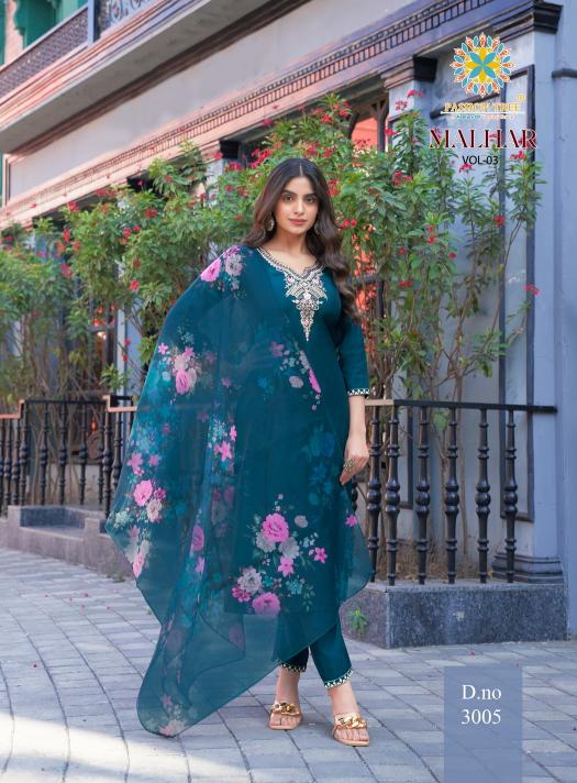 Passion Tree Malhar vol 3 Roman Silk kurti pant with dupatta manufacturer in surat 