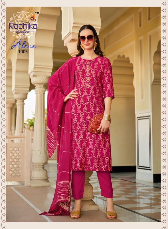 Radhika Alexa Vol 1 Vertican Silk printed kurti manufacturer in surat