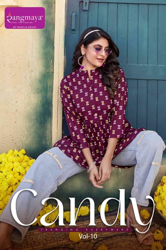 Rangmaya Candy Vol 10 Rayon Tunic Short Kurti For Women wholesale In surat