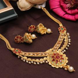 S874 Wedding Wear Designer Neckles Set Jewellery Wholesaler