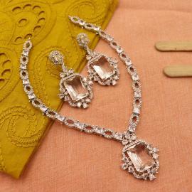 S899 Alloy Shimmering Unique AD Set Jewellery At Wholesale price 