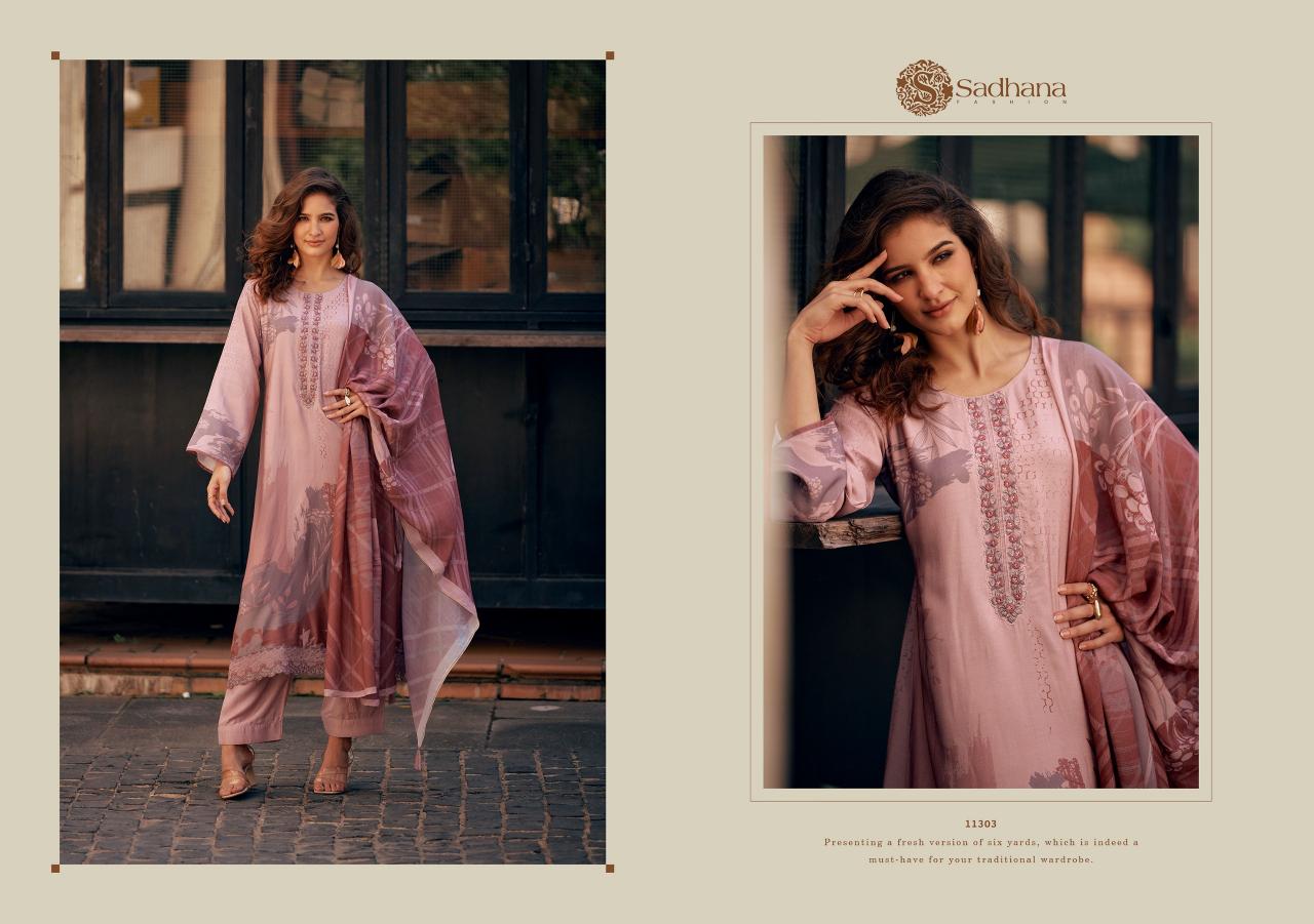 Sadhana Fashion Freya Muslin silk printed salwar kameez wholesale rate in india 