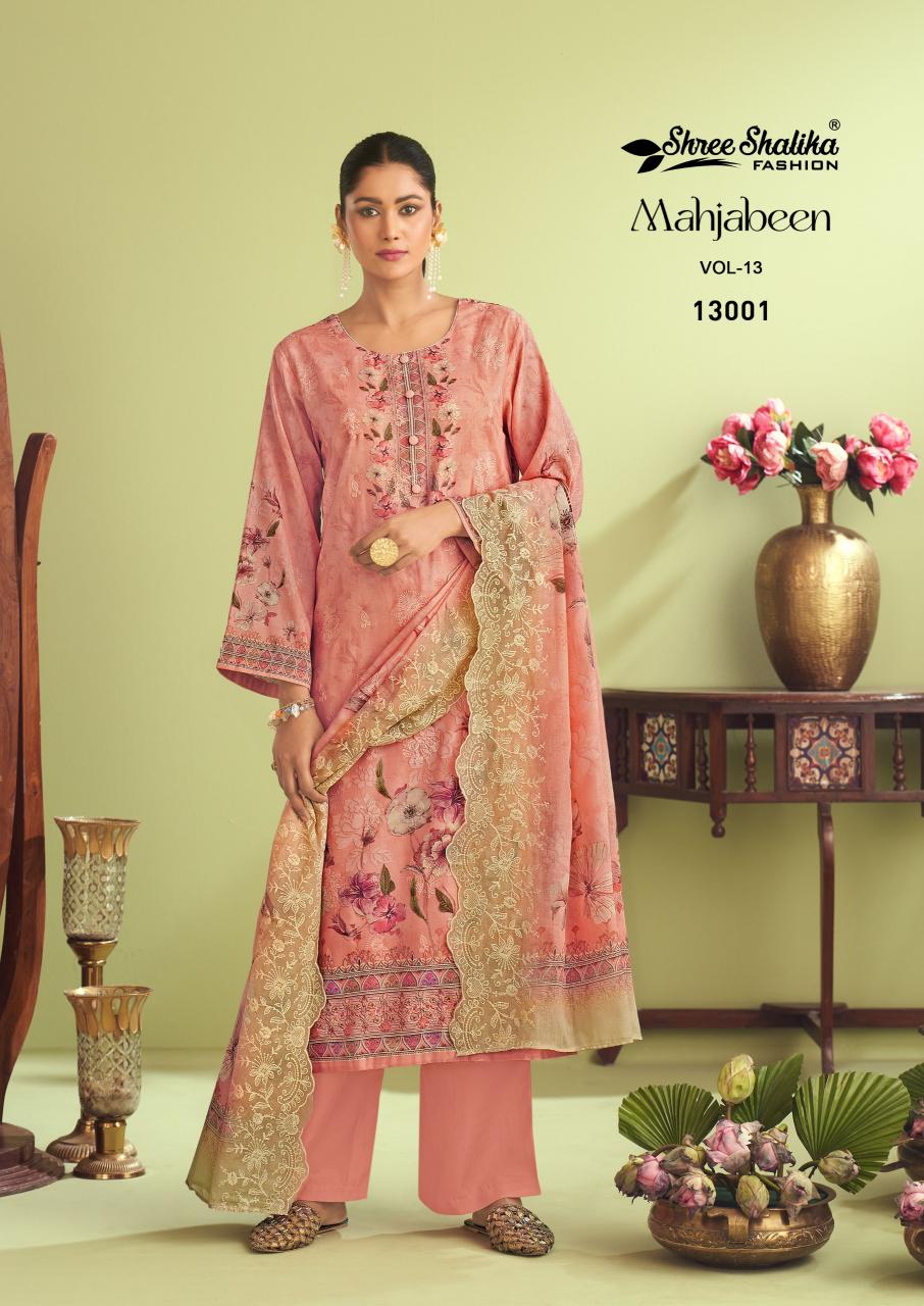 Shree shalika mahjabeen vol 13 cotton printed salwar kameez supplier in surat 