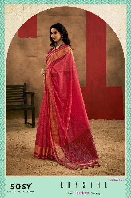 Sosy Krystal Patola Handloom Weaving  Silk Saree wholesaler in surat