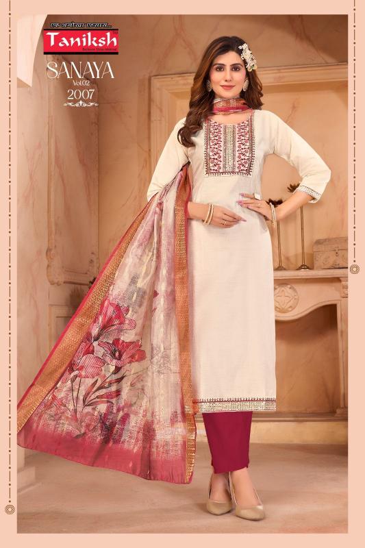 Taniksh Sanaya Vol 2 Vartican Fabric designer kurtis manufacturers