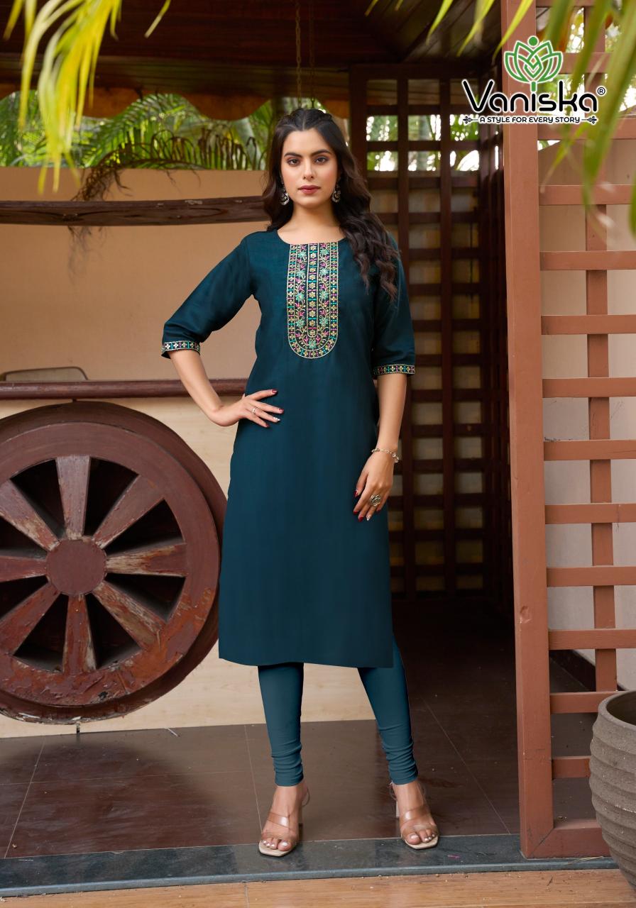 Vaniska five star vol 1 vatican silk kurti manufacturer in surat 