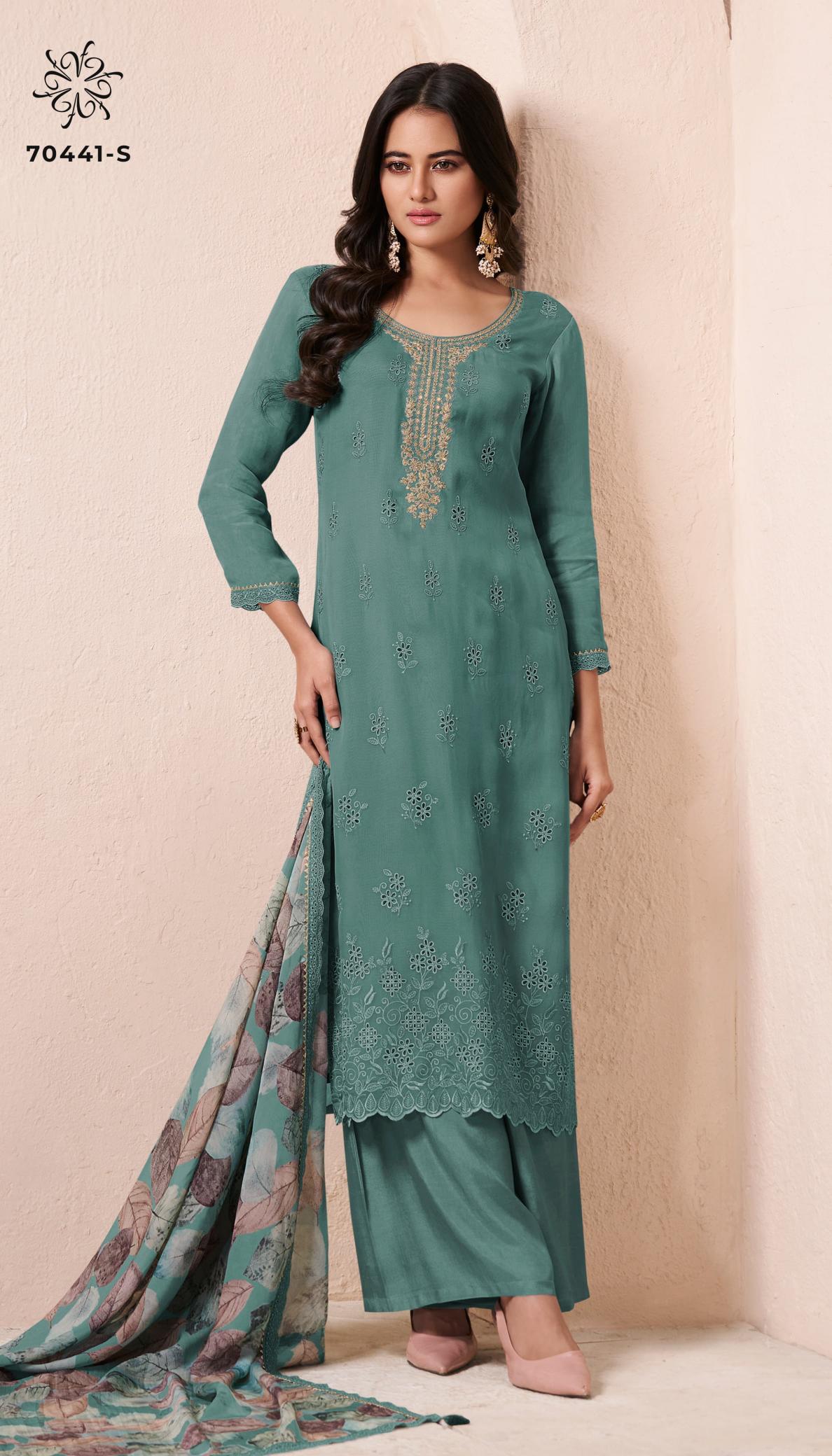 Vinay Kuleesh Khwaab organza embroidered women dresses wholesale