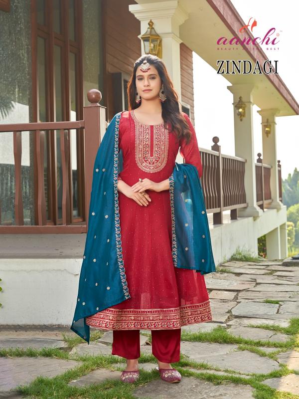 Aanchi Zindagi Flair Salwar kameez Manufacture wholesaller in surat