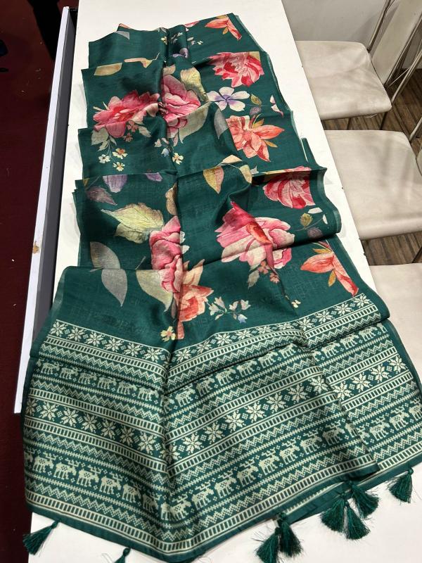 Adinath Premium digital print Floral design saree wholesaller