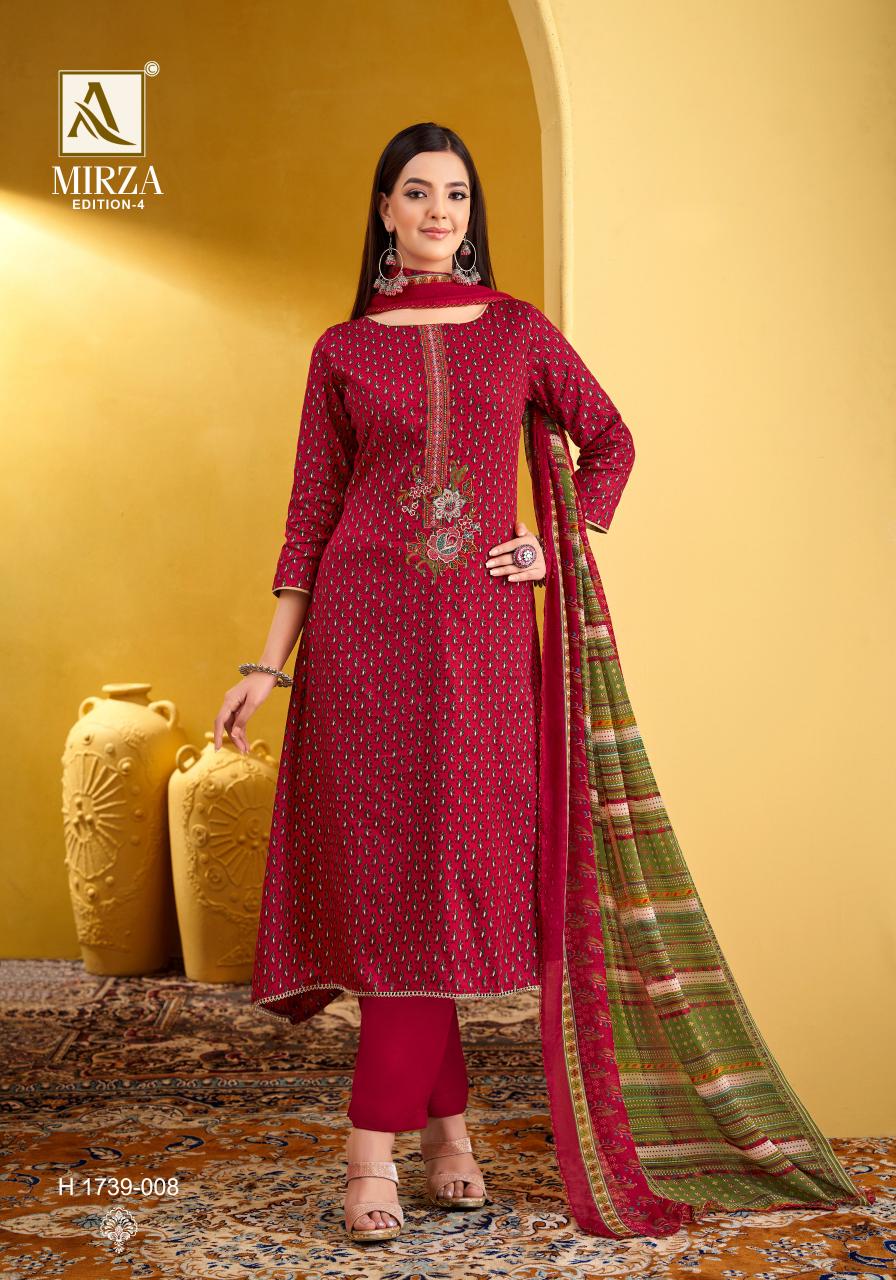 ALOK SUIT MIRZA 04 COTTON DRESS MATERIAL WHOLESALLER IN INDIA