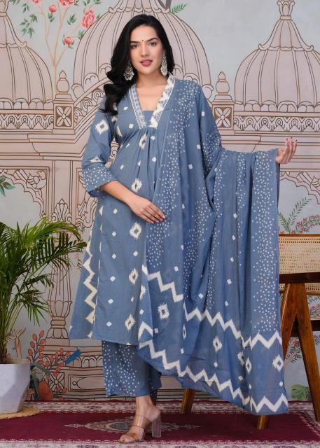 ARTRIDDH COTTON KURTI PANT WITH DUPPATA WHOLESALLER SURAT