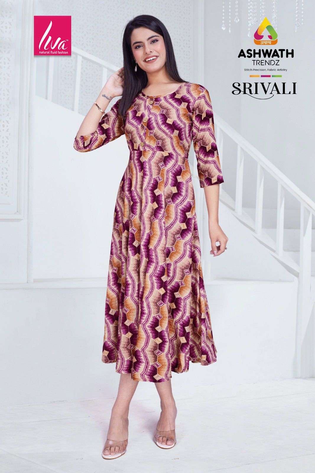 Ashwath Printed Srivalli03 Rayon Kurti Wholesaler In Surat